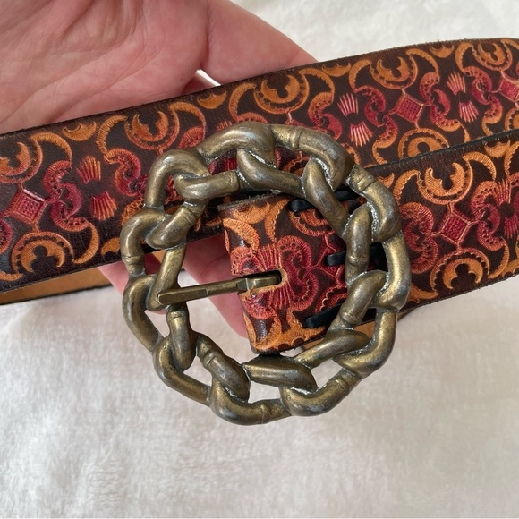 FOX & FLUEVOG 1970s Handmade Leather Belt with Brass Buckle - Picture 10 of 12